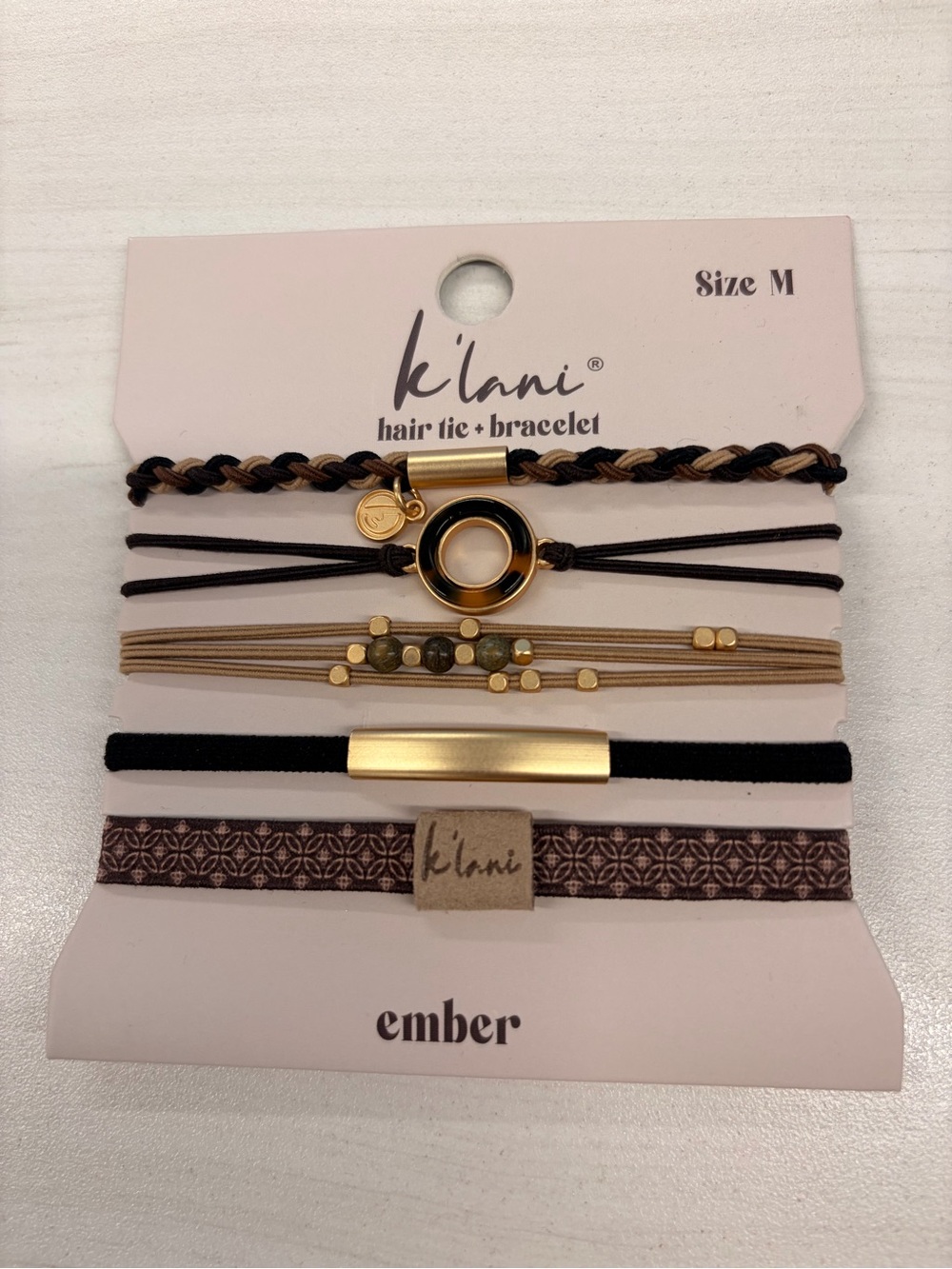Klani - Ember Women's Bracelet Set - Black, Brown, Gold